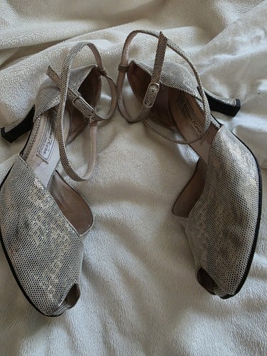 Tanzsport Schuhe Latein, Salsa Rumba Tango, Glitzer, Riemchen, Weiches Leder 39 - Bild 14 von 21