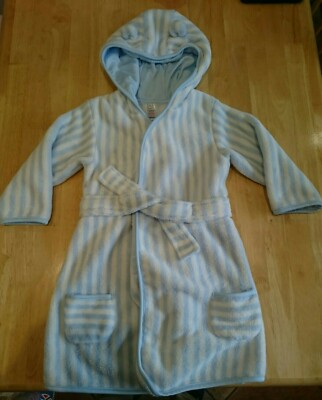 TU Boys Dressing Gown 18-24 Months 86-92cmWhite Blue Stripe