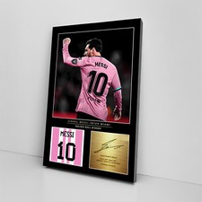 LIONEL MESSI Pink Jersey Poster  Football Legends Framed Canvas Art Perfect Gift