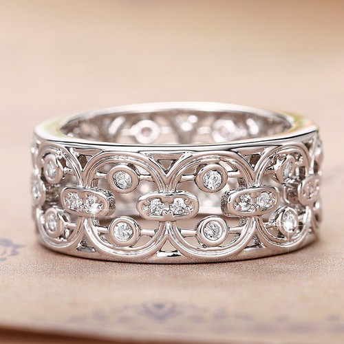 Gorgeous 925 Silver Filled Ring Cubic Zirconia Women Wedding Jewelry Size 6-10 - Picture 30 of 32