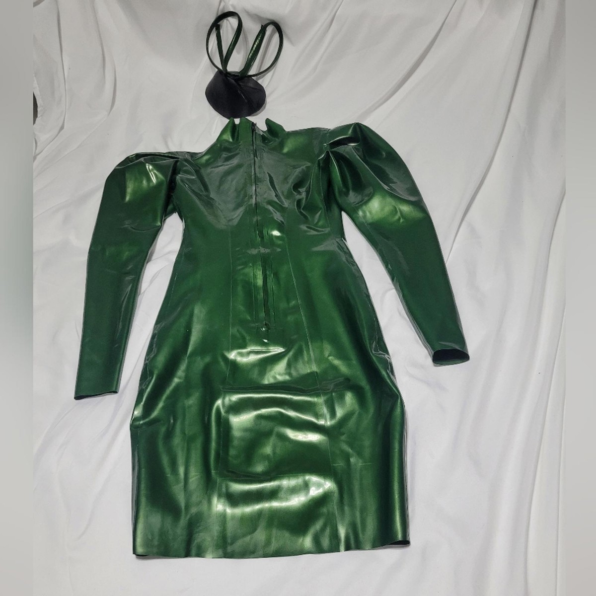 REAL LATEX by DAWNAMATRIX Long Sleeved Dress w/ Matching Fascinator | eBay