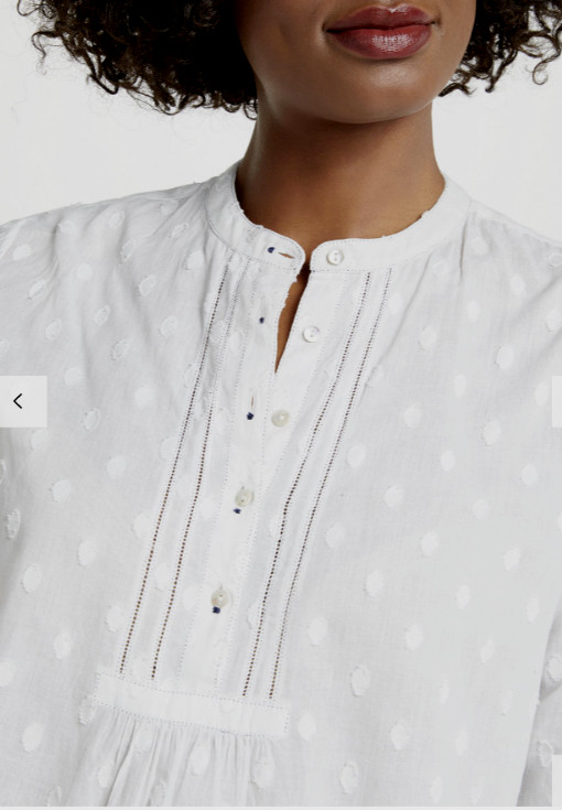 John Lewis Womens Denim Wardrobe Trilogy Bavaria Blouse, White Sz S image 8