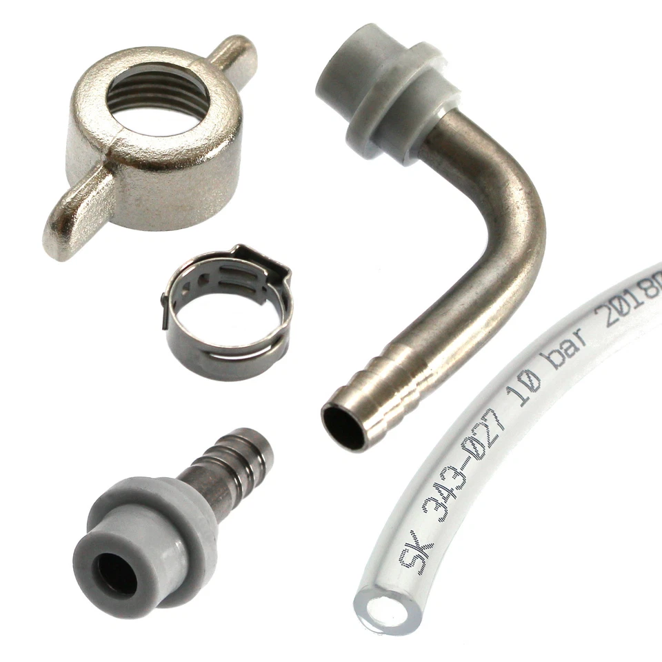 Überwurfmutter + Schlauchtülle + Klemme für Bierschlauch Zapfanlage Bierleitung