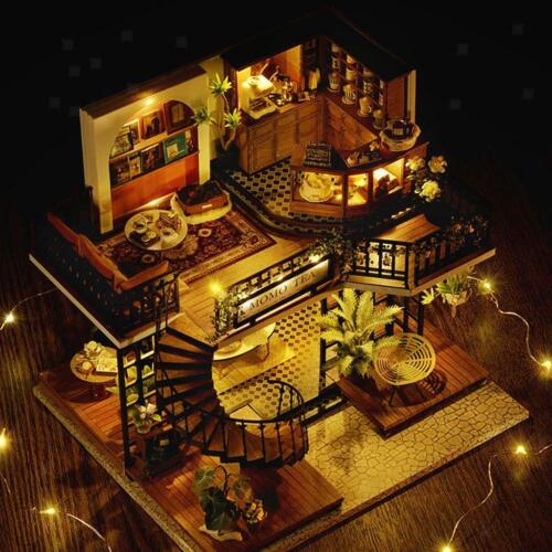 Zum Selbermachen Miniatur Puppenhaus Hands-on Sammlerstück LED Lichter Akku Box Schalter - Bild 1 von 12