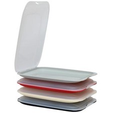 ENGELLAND 4 x Stapelbox Aufschnittbox Frischhaltedose BPA-frei Mix