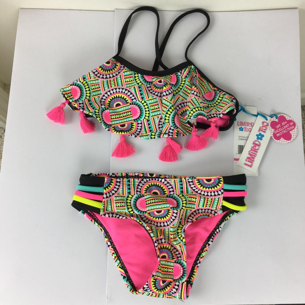 NWT Limited Too Girls Pc Bathing Suit Bikini Swimsuit Sz