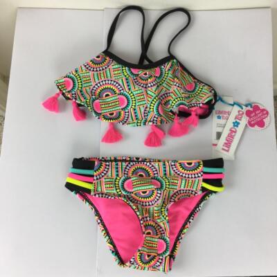 NWT Limited Too Girls Pc Bathing Suit Bikini Swimsuit Sz