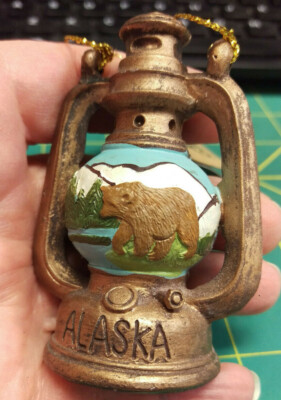 Alaska Ornament - Polystone decorative Lantern Ornament - AK Souvenir ornament