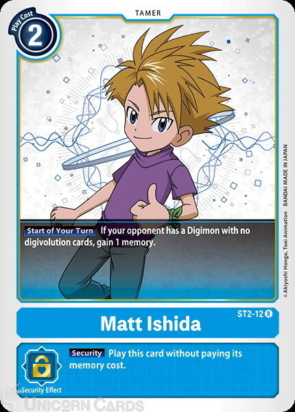 ST2-12 Matt Ishida Rare Mint Digimon Card
