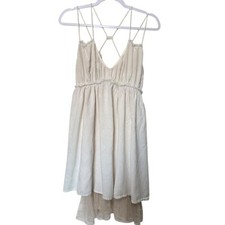 Paper Crane Devila Sleeveless Dress Women's M Ivory Lace Boho Minimalist Fairy