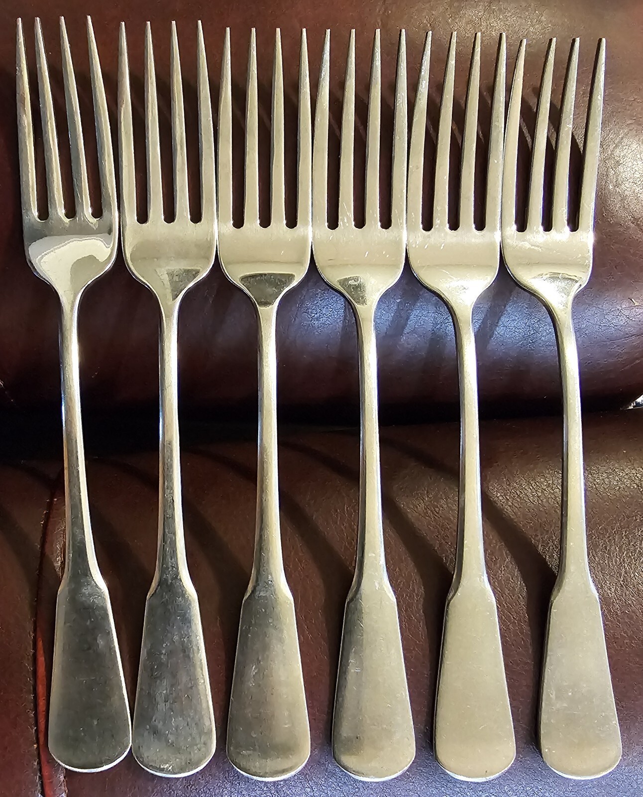 Set of 6 Oneida S.S.S. Colonial Boston Minute Man Stainless Dinner