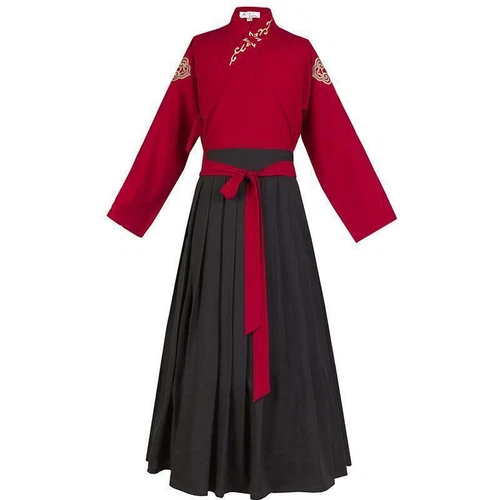 Vestido largo Element Hanfu artes marciales rojo bordado chino - Imagen 5 de 17