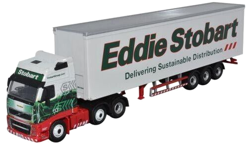 1:76 Scale Oxford STOB017 Volvo FH & Boxvan Trailer - Eddie Stobart - BNIB