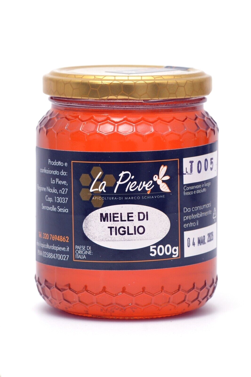 Miele di Tiglio Italiano , Piemonte, Zona di produzione Prealpi Biellesi.