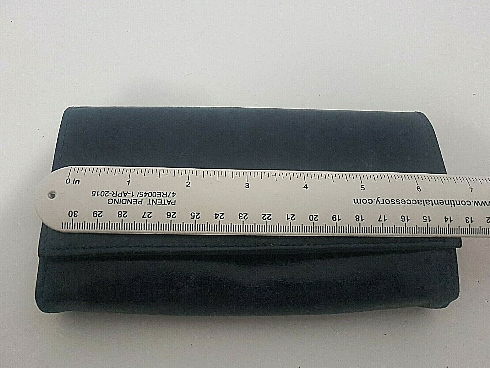 DANIER Wallet Blue Italian Leather Authentic Women Co… Gem