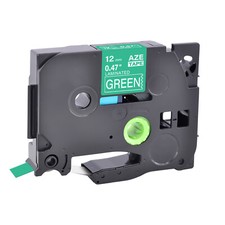 1PK Compatible with Brother P-Touch TZ Tze 735 0.47" White on Green Tape Label