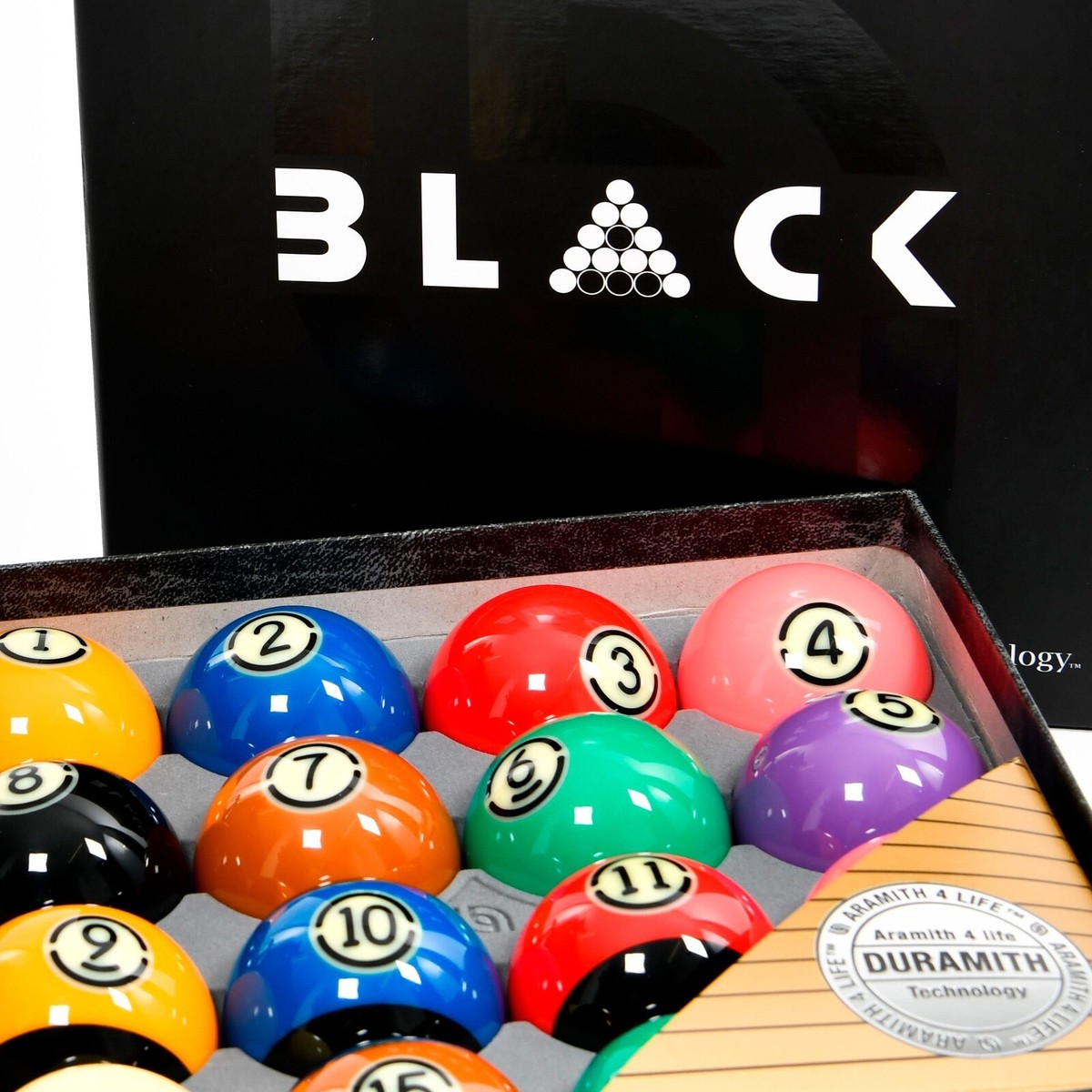 ARAMITH TOURNAMENT BLACK BELGIUM POOL BALLS 2 1/4 ARAMITH TOURNAMENT BLACK BELGIUM POOL BALLS 2 1/4