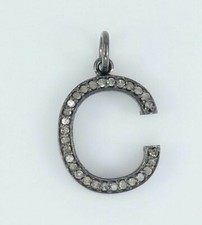 Initial Pendentif Diamant Pavé Collier Nom 925 Argent Diamant Alphabet Breloque