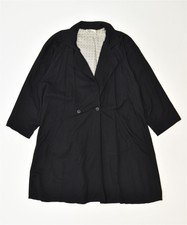 Regina Schrecker Womens Double Breasted Overcoat Uk 16 Large Black Classic Ns03