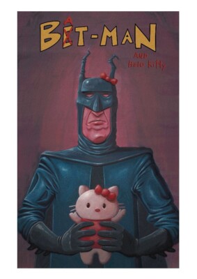 JAKOV GIANELLO, BATMAN LITHOGRAPH - HELO KITTY 30X40 SIGNED/NUMBERED