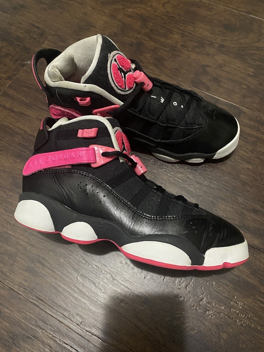 Air Jordan 6 Rings Black Pink Basketball Shoes Size 5 kids  display picture 1