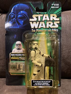 Star Wars Stormtrooper Battle Damage Blaster Rifle Commtech POTF New Hasbro MIP*