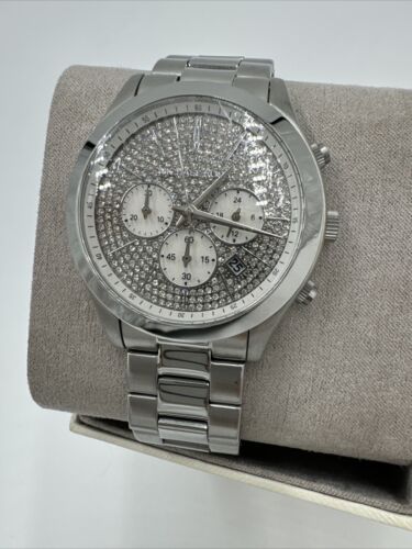 Michael Kors Zirconia Quartz Watch Analog Stainless Steel Mk-8910 New, Scratches - Picture 2 of 11