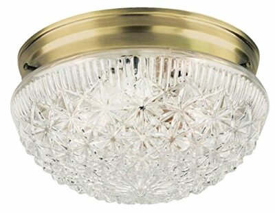 Westinghouse 6661000 Two Light Flush Mount Faceted Glass Ceiling Fixture