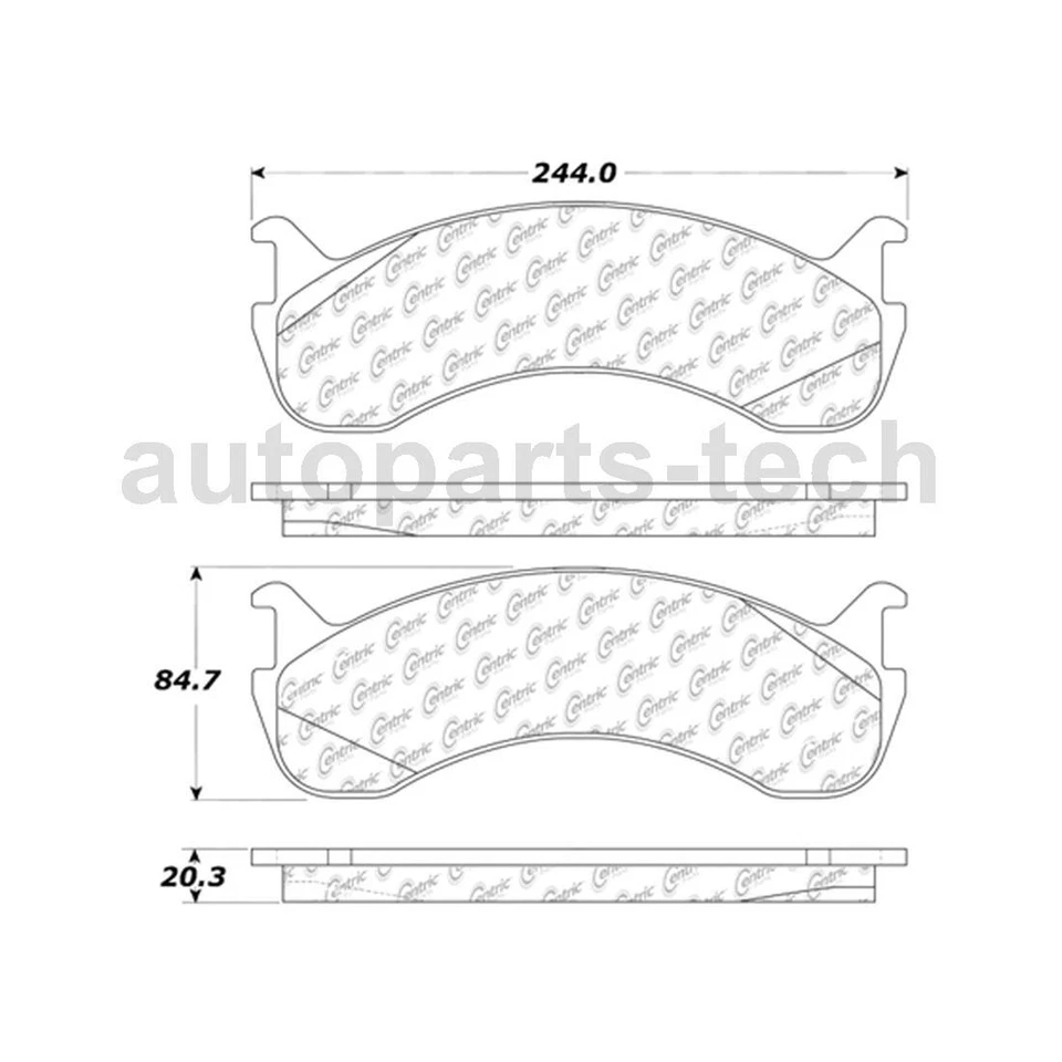 Juego de 2 pastillas de freno de disco delanteras traseras Centric Parts para Ford F750 2004~2008 Foto 2 de 4