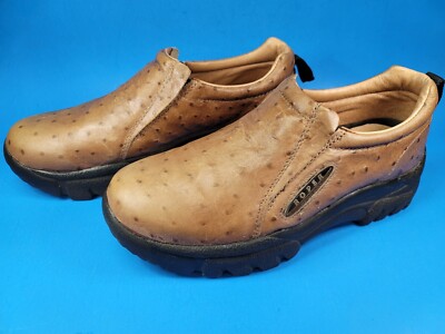 Roper Comfort Slip On Performance Faux Ostrich Skin Men's Shoes Size 8