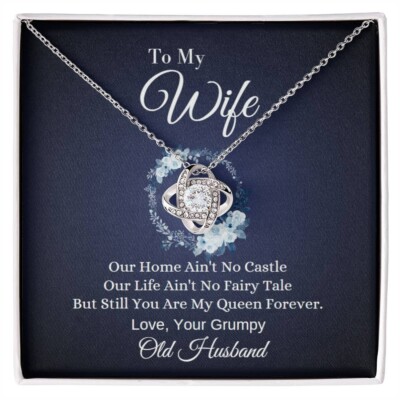 to My wife love knot Necklace Valentine anniversary Birthday gift from husband