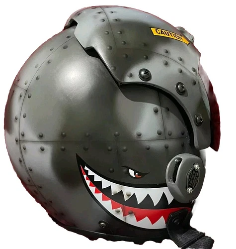 SIZE XL-XXL HGU-33  CUSTOM MARCKING "SHARK" FIGHTER PILOT HELMET+pin