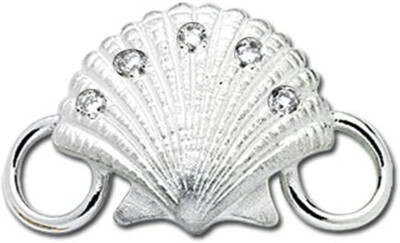 925 Sterling Silber Jakobsmuschel mit Diamant Verschluss für Lestage wandelbares Armband