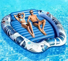 2025 Deluxe Inflatable Tanning Pool for 2 Blow Up Tanning Water Bed Suntan Tub 