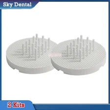 2x DENTAL LAB PORCELAIN HONEYCOMB FIRING ROAST TRAYS & 20 CERAMIC ZIRCONIA PINS