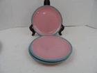 Vintage Rio Century Stoneware Salad Plates 7.75" Japan Pink Blue MCM - Lot of 3