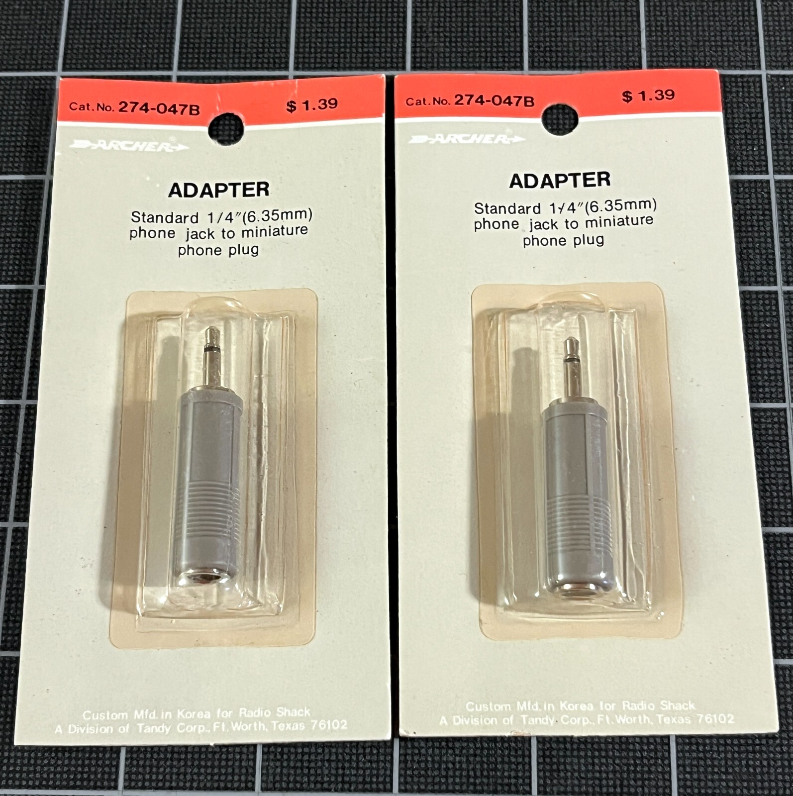 1/4" 6.35mm Female Jack to 1/8" 3.5mm Male TS Mono Adapter Mic Guitar Headset