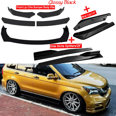 For Honda Pilot 2003-2023 Front Bumper Lip Spoiler Body Kit Side+Skirt Rear