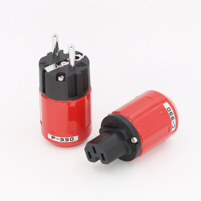 Rhodium Plated EU Schuko Power Plug IEC C13 Connector for HIFI Power Cable DIY