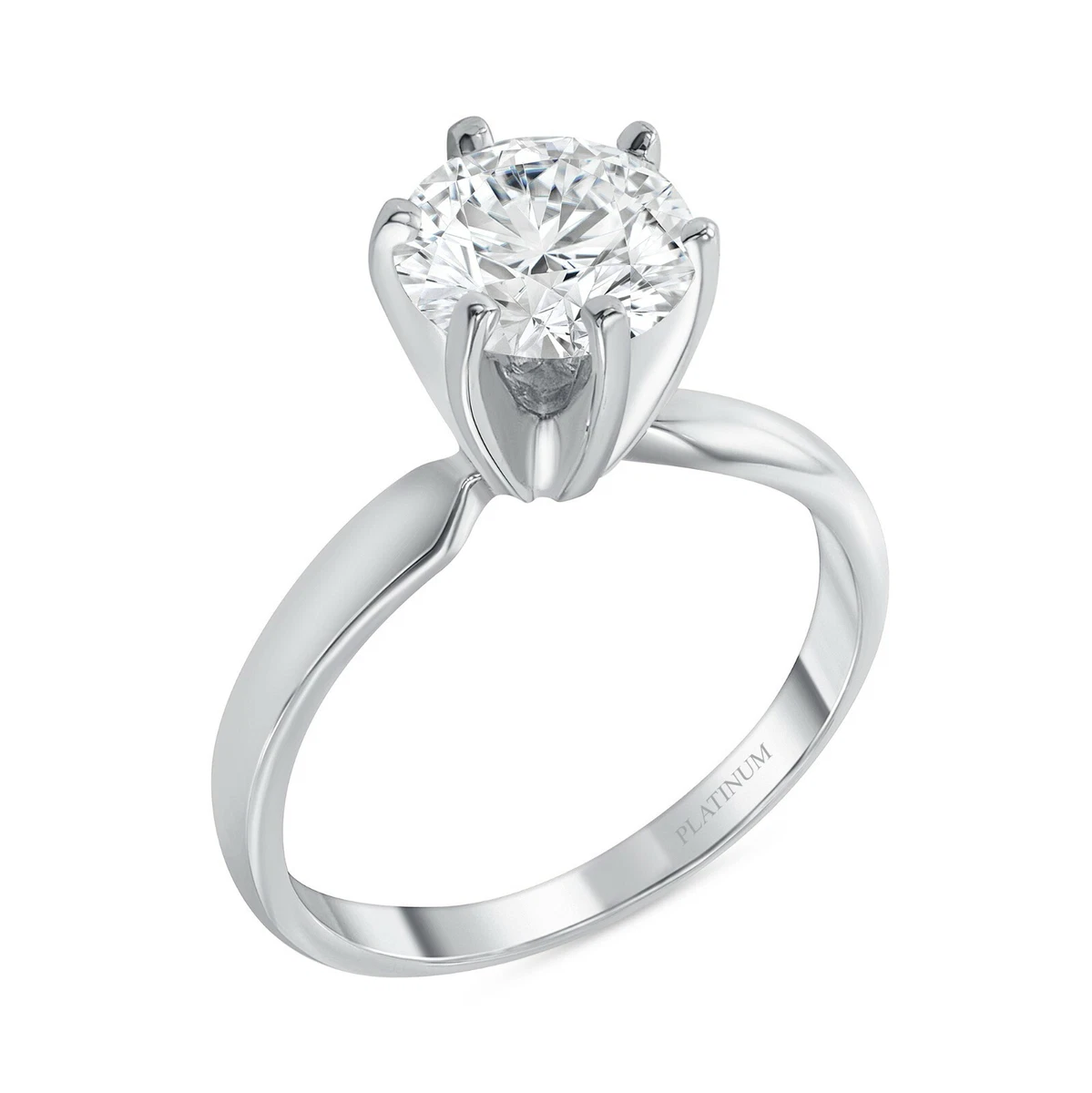 1.25 Ct Round 950 Platinum Solitaire Engagement Wedding Ring Simulated  Diamond | eBay