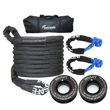 Snatch Strap Kinetic Recovery Energy Truck Tow Rope 1 X20 W2 Shackles Rings