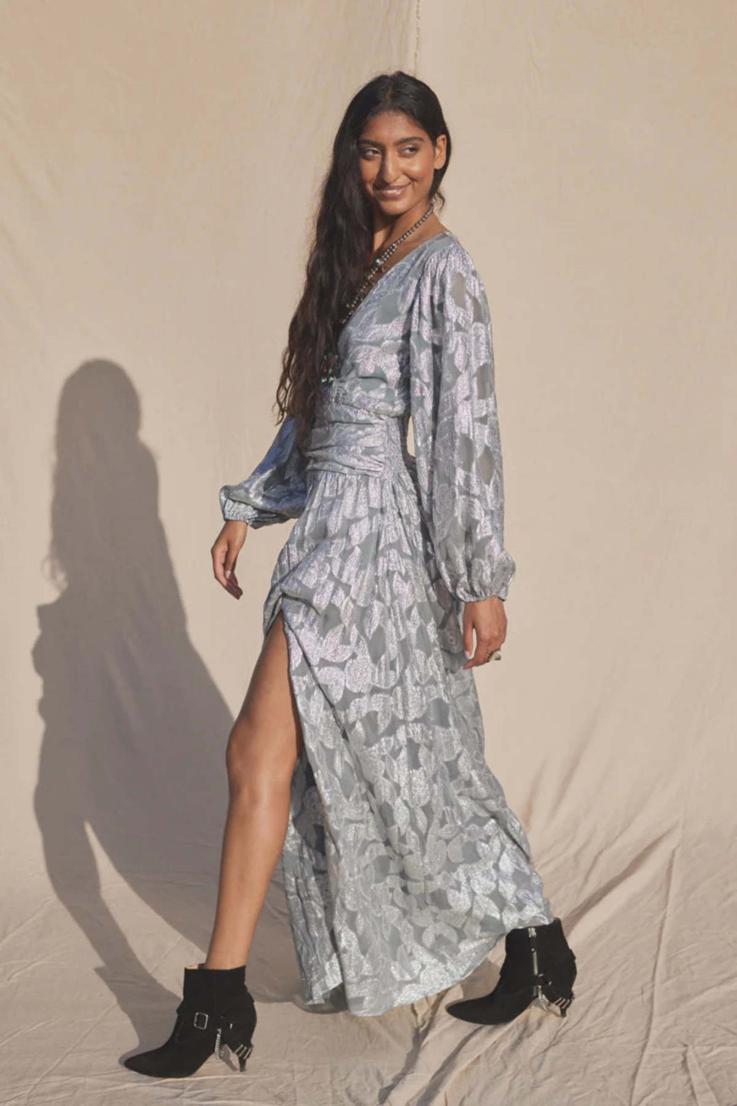 NEW SOLD OUT Free People Jen's Pirate Booty Rising Star Lapis Maxi Dress NWT M image 3