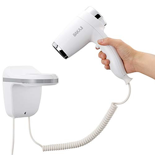 Asciugacapelli Parete Muro Hotel Cromo 1100W Phon Bagno Professionale