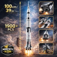 NASA Apollo Saturn V Rocket 1969PCS Large Space Building Blocks Model Compatible
