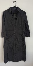 Express Design Studio Women's Button Up Dress Size 12 Black 3/4 Sleeve Collared