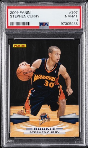2009 PANINI #307 STEPHEN CURRY ROOKIE RC PSA 8