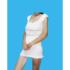 American Eagle White Knit Cutout Tie Front Fitted Mini Dress Size XS