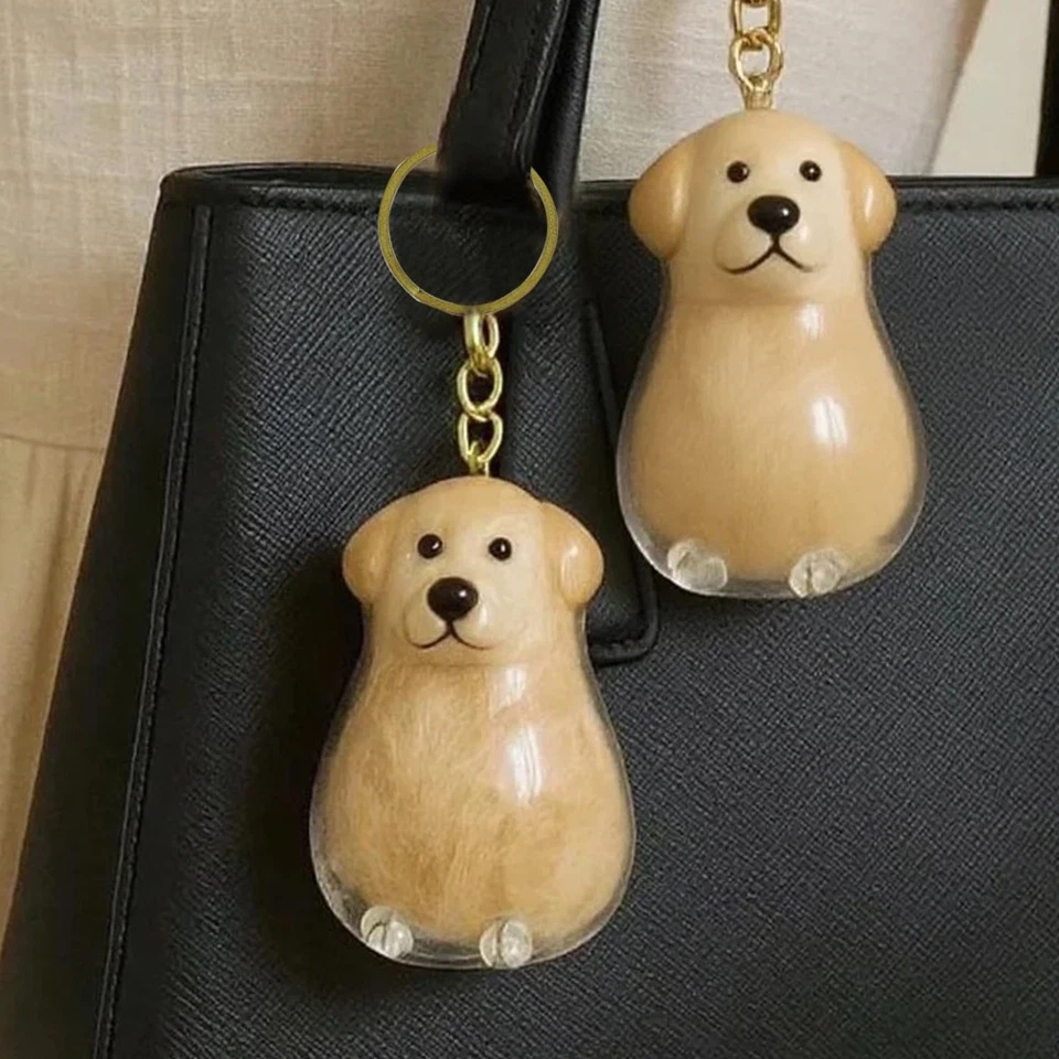 Llavero conmemorativo de plástico para mascotas con compartimento de almacenamiento para cabello lindo estilo animal Foto 2 de 4