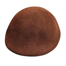 Mens Brown 100 Wool Flat Cap Ivy Driving Hat RN 75564 Size S/M