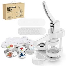 2026-Button Maker Machine 58mm, Professional Badge Making Kit with 50 Parts, ...